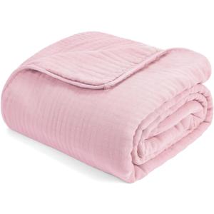 NUEUAP Muslin Soft Blanket Queen Bedding Sets Blankets Queen Size Cozy Fluffy Blanket (Light Pink, Queen 90 x 90 inch)