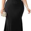 CYCLAMEN Women's Plus Size Formal Off The Shoulder Dress Mermaid Maxi Bodycon Evening Gowns Cocktail Prom Party Dresses, 4XL