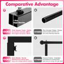 Over The Table Rod Stand with Clamps Adjustable 13''-42'' Tall 29"-98" Length Black Table Arch Hanging for Wedding Birthday Party Halloween Christmas