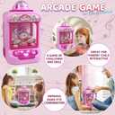 Marlrin Claw Machine for Kids, Mini Vending Machine Girls Unicorn Toys, Candy Grabber Prize Dispenser with Sound & 20 Mini Plush Toys, Electronic Arcade Game Indoor Toy for Home Party Birthday Gifts