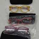 HEEYYOK 4 Pack Reading Glasses Women,Round Frame Readers Spring Hinges,Ladies Fashion Colorful with Soft Case, +2.50