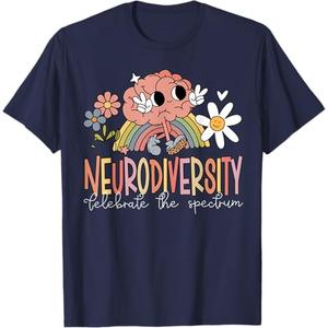 Neurodiversity Celebrate The Spectrum Brain Autism Awareness T-Shirt 3XL