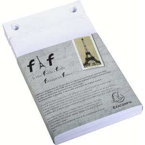 Exacompta - Ref. 12213E - 1 Plain Refill Format N3 - Format 185 x 115 mm - 170 White and microperforated Sheets for The Header - FAF 18.5/11.5