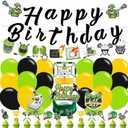 Lacrosse Birthday Party Decorations, Lacrosse Happy Birthday Decoration Banner Silver Green Black Balloon Cake Cupcake Topper for Boy Sport Theme Birthday Party