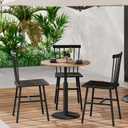 Black Windsor Dining Chairs Set of 2, Upgraded Modern Rustic Wood Chair | Farmhouse Dining Room Chairs for 2 with Thickened Metal Steel Frame for Kitchen, Dining Room, Restaurant, Cafe, Hotel