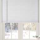 Calyx Interiors Cordless White 1 Light Filtering Mini Blinds 34 W x 60 H Window Blinds for Home, Vinyl Horizontal Blinds for Indoor Windows