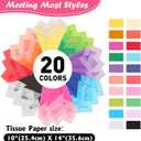 800 Sheets Tissue Paper, 20 Colors 10" X 14" Tissue Papers for Gift Bags Birthday Party Flower Decoration, Colored Tissue Paper Bulk for Packaging