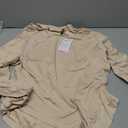 PRETTYGARDEN Womens Bell Long Sleeve Shirts Casual Cowl Neck Asymmetrical Slim Fit Crop Tops Y2K Going Out Spring Clothes (Beige,XXL)