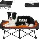 KingCamp Elevated Dog Bed for Large Dogs, Outdoor Raised Cooling Pet Cot Bed with Washable Breathable Mesh & No-Slip Feet Perfect for Camping, Backyard, Indoor Use (Large, Black)
