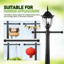 2 x Hemobllo Steel Lamp Post Cross Arm 16.14In Outdoor Light Pole Ladder Rest Replacement with Decorative Ball Ends for Hanging Lanterns and Signs