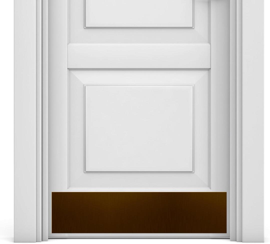 Deck The Door Decor Premium Door Kick Plate Kwik Plate Mounting No Drill Protective Door Plate for Interior & Exterior Doors - Made in USA - 6x34", Oil Rubbed Bronze