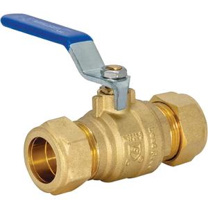 Eastman Full Port Ball Valve, 3/4 x 3/4 Inch Compression Ends, Brass Inline Water Shut-Off Valve, 20097LF