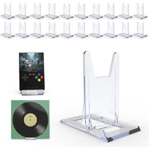 JCrunaway Acrylic Book Stands for Display,20 Pack Adjustable Book Display Stand Small Easels for Display Magazine Comic Book CD Display DVD Postcard Holder