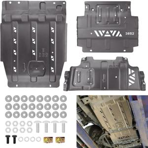Full Skid Plate Package with Front Transmission Skid Plate Compatible with 2015-2022 Ford F150 Steel Version Splash Guard Shield Kit