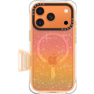 ORNARTO Air Case for iPhone 17 Pro Max Clear | Military-Grade Drop Protection | Camera Control Button | Compatible with MagSafe | Built-in Air Phone Cover - Sunset Orange