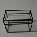 NCYP Small Wedding Card Box with Slot and Lock - 9.8 x 5.6 x 7.7 Inches Black Geometric Card Holder, Birthday Party Tabletop Decoration - Slot Length 7.1'' (Glass Box Only)
