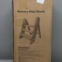 Step Stool for Toddler, 3-Step Kids Step Stool for Bathroom Sink, Foldable Toilet Potty Training Stool with Handles, Child Kitchen Counter Stool Helper Wooden Ladder for Toddlers (Grey)