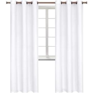 BGment Room Darkening Curtains 84 Inches Long - Grommet Thermal Insulated Drapes Window Treatment Curtains for Bedroom, 2 Panels, 42 x 84 Inch, Pure White