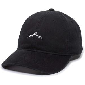 Outdoor Cap -Adult Mountain Dad Hat-Unstructured Soft Cotton (Black)