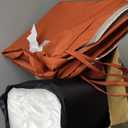 Favoyard Outdoor Seat Cushion Set 24 x 24 Inch Waterproof & Fade Resistant Patio Furniture Cushions with Removable Cover Deep Seat & Back Cushion with Tie Straps for Chair Sofa Couch (Spice)