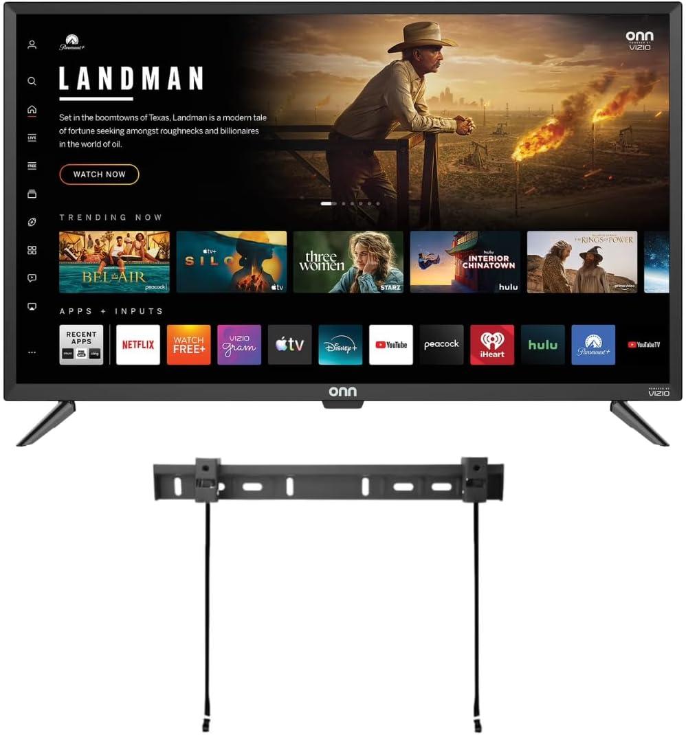 ONN Smart TV 43" Powered by VIZIO Technology Class 4K UHD, DTS:X and DTS:Virtual X, 60Hz Refresh Rate, Dolby Vision HDR, Smart Home Ready, Bluetooth Capable - 43S4V1 
