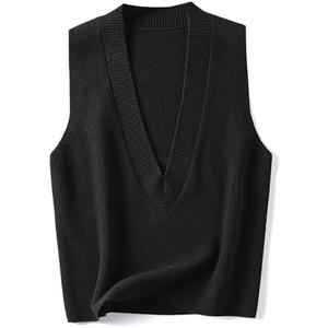Wowcarbazole Women's Sweater Vest V Neck Pullover Knitwear Tank Top Trendy Sleeveless Sweater Fall 2025 L
