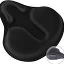 Gel Bike Seat Cushion Cover for Comfort Big Size and Breathable Fits Cruiser Bicycle and Stationary Exercise Bikes Indoor Outdoor Cycling