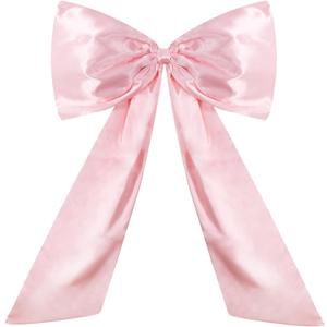TONIFUL Giant Pink Bow 24 x 42 Inch Large Bow for Valentine Decoration Christmas Tree Car Coquette Room Wall Front Door Photo Backdrop Decor for Birthday Wedding Baby Shower Party Outdoor Decorations