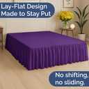 Bedskirt Queen Size Ruffle - Ruffled Bed Skirt - 12 Inch Drop - Purple