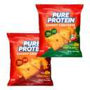 Pure Protein Cheesy Crackers Variety Pack, 6 Hot and Spicy and 6 Cheddar, High Protein Snack, 10G Protein, 1.34 oz, 12 Count