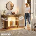 47.2" Entryway Table with Outlet, 2-Tier Console Table with Sensor Light | Farmhouse Entry Tables with Open Storage, Behind the Couch Sofa for Hallway/Living Room/Entrance, Natural Oak