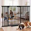 Ixaro 41" Extra Tall Dog Gate Indoor,30-62.5" Wide Heavy Duty Pet Gate for Doorways,Baby Gate with Walk Through and Auto Close, Pressure Mounted, Suitable for Stairs,Kitchen,Black