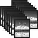 15 Pack Solid Wood 8x10 Picture Frames Black, Wall Mount or Tabletop Display