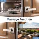 KNOBWELL 10 Pack Interior Door Handle,Satin Nickel Finish Door Levers, Passage Knob for Closet Hallway, Zinc Alloy Construction, 250,000-Cycle Durability