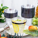 WELLIFE 50 PCS Black Plastic Cups,9 oz Clear Cups for Party and Wedding,Disposable Cocktail Glasses,Plastic Wine Glasses Disposable