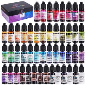 69pcs Concentrated Alcohol Ink Set, Vibrant Colors Alcohol-Based Resin Ink for Epoxy Resin, Alcohol Paint Dye for Resin Art, Tumblers, Epoxy Resin (Each 0.35oz)