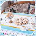 4 Pcs Tea Party Floral Tablecloth 54'' x 108'' Rectangle Flower Table Cloth Disposable Vintage Plastic Table Cover with Flower Design for Spring Wedding Bridal Shower (Pink,Blue)