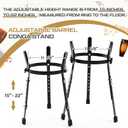 2 Pcs Conga Drum Stand 10 & 11 Black Heavy Duty Adjustable Height Drum Holder Support for Congas Bongo Djembe Performance and Travel