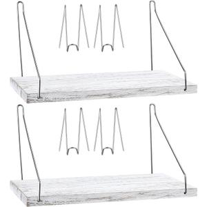 Leinuosen 2 Set Fabric Wall Cubicle Hooks Office Cubicle Hanger with Hooks 11.8 Inch Wooden Storage Organizer for Work Picture Home School Office DIY Accessories Decor (White Color)