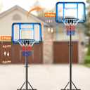 SPOYNAL Basketball Hoop Outdoor & Indoor, 3.8FT-7FT Adjustable Portable Basketball Hoops & Goals with LED, PC Backboard for Driveway, Garage, Pool Court, Pool Basketball Hoop