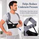 Posture Corrector for Men, Adjustable Upper Back Brace with Breathable Mesh Back, 4 Flexible Support Stays & Underarm Fit Adjustment, Back Straightener Helps Reduce Slouching Strain for Desk Work, Sitting, Reading & Posture Training