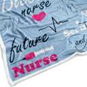 DYNH Nurse Nursing Student Gifts Blanket for Women Men, Nurse Appreciation Gifts for LPN New/School/Future/RN Nurses Practitioner Week Day,Blue,50x60