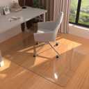 Heavy Duty Crystal Clear Office Chair Mat for Hardwood & Carpet Floors,48'' x 36'' - Upgraded Tri-Fold Transparent Desk Chair Mat for Office Home