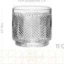 Vintage Flamingo Lowball Cocktail Glasses for Drinking Gin, Rum, Vodka, Whiskey Bar Drinks | Set of 4 | 11 oz Stackable Thick Crystal Short Tumblers | Tropical Glassware Collection