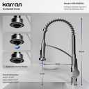 Karran Scottsdale Commercial Style Pull-Down Kitchen Faucet with Sprayer, Spot-Free Stainless Steel, High Arc Single Handle Pre-Rinse Spring Faucet Spot Free Stainless Steel