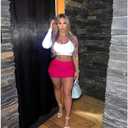 Cargo Skirts for Women Ruched Mini Skirt Side Drawstring High Waisted Skirt (L)