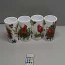 Tiamon 4 Pcs Christmas Red Bird Candles LED Bird Theme Flameless Candles Set LED Warm Light Flickering Xmas Pillar Decor for Holiday Table Decorations