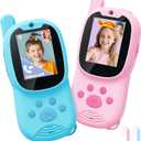 Video Walkie Talkies for Kids,2 Pack Rechargeable Kids Walkie Talkies Can Send Message,Christmas Birthday Gifts for Kid Age 3-12,Portable Toddler Toy for 4 5 6 7 8 9 Year Old Girl Boy Pink/Blue