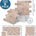 8-Pack 3D Faux Brick Acoustic Wall Panels, 11.8" x 11.8" PET High Density Soundproof & Noise Cancelling Felt Tile with 48 Adhesive Tabs, Sound Absorbing Panels for Home Office, Rustic