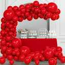 Coral Red Balloon Arch Kit, Thickened 100Pcs Red Balloons Different Sizes 18/12/5 Inch for Birthday Party Graduation Bachelorette Anniversary Wedding Gender Reveal Baby Shower Decorations Supplies